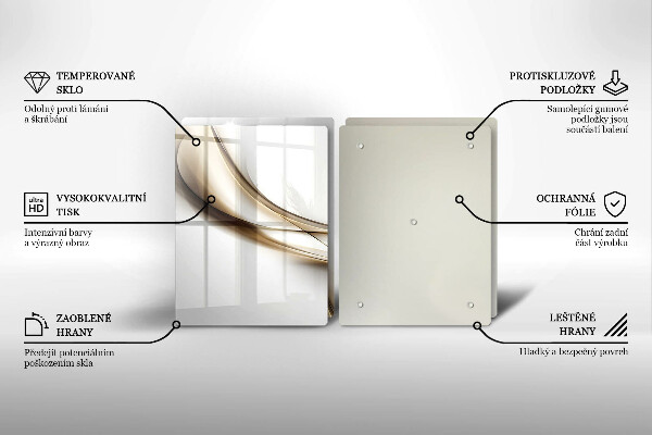 Steklena podloga za rezanje Abstrakcija mehkih linij