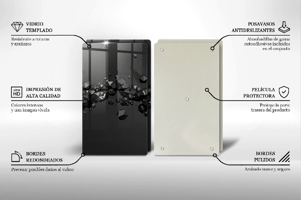 Steklena podloga za rezanje Abstrakcija 3D oblik