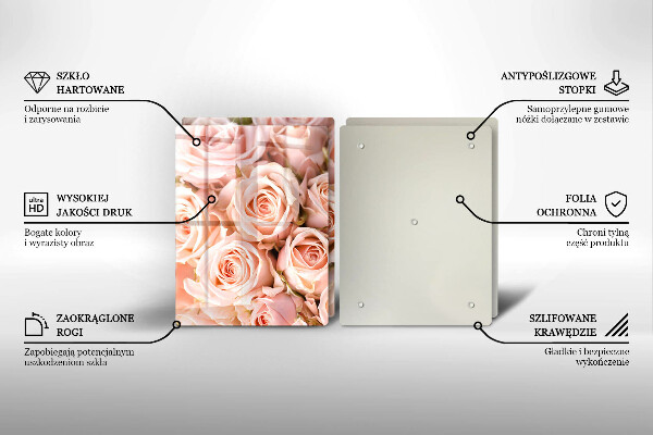 Steklena podloga za rezanje Šopek nežnih vrtnic