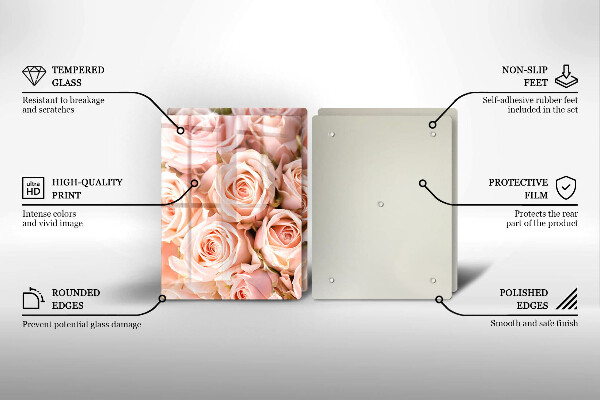 Steklena podloga za rezanje Šopek nežnih vrtnic