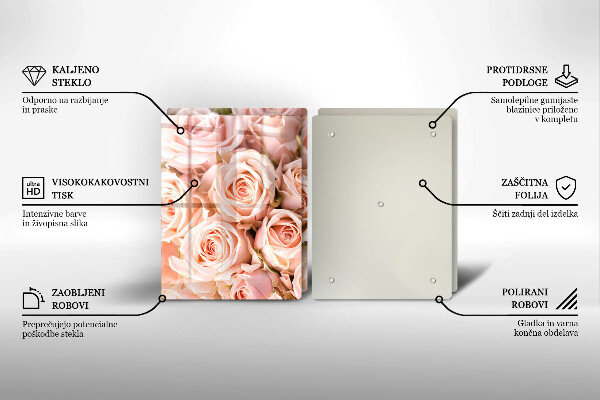 Steklena podloga za rezanje Šopek nežnih vrtnic