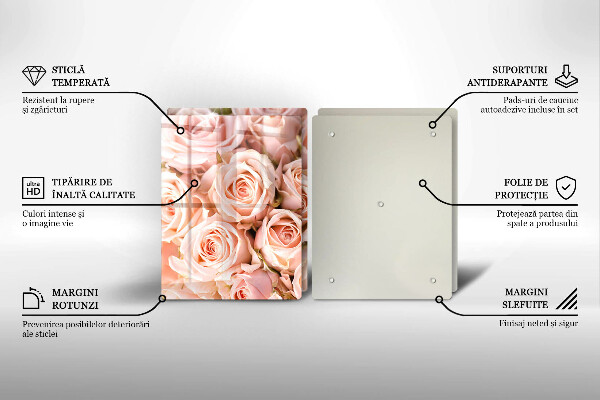 Steklena podloga za rezanje Šopek nežnih vrtnic