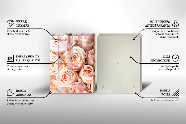 Steklena podloga za rezanje Šopek nežnih vrtnic