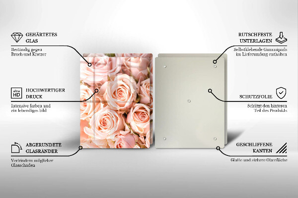 Steklena podloga za rezanje Šopek nežnih vrtnic