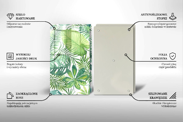 Steklena podloga za rezanje Akvarelni boho listi