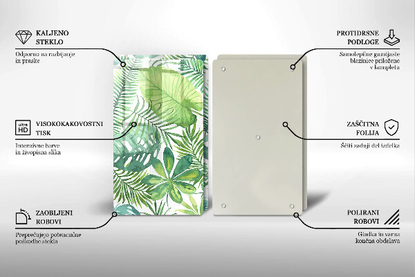 Steklena podloga za rezanje Akvarelni boho listi