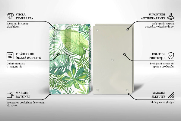 Steklena podloga za rezanje Akvarelni boho listi