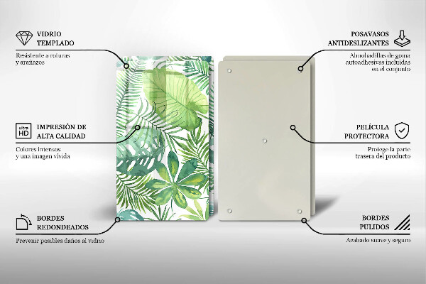 Steklena podloga za rezanje Akvarelni boho listi