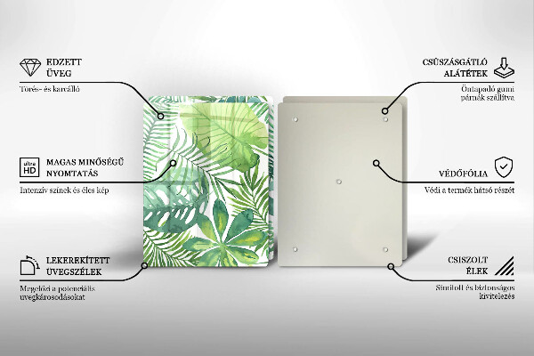 Steklena podloga za rezanje Akvarelni boho listi