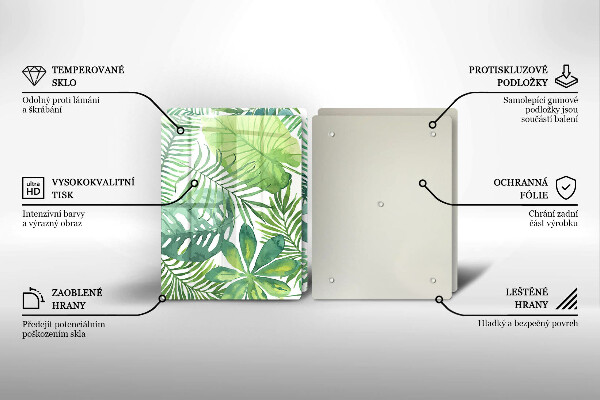 Steklena podloga za rezanje Akvarelni boho listi