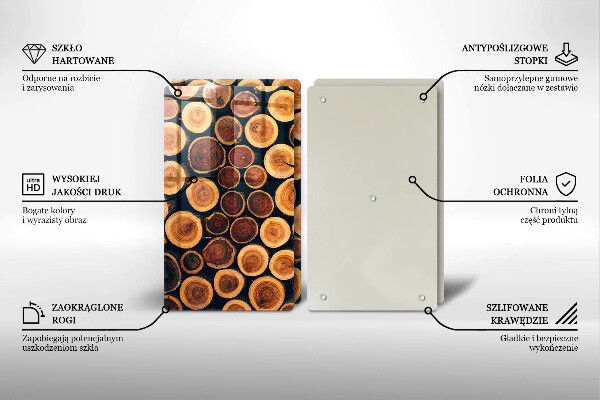 Steklena podloga za rezanje Leseni štori