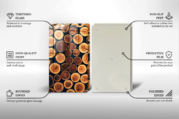 Steklena podloga za rezanje Leseni štori