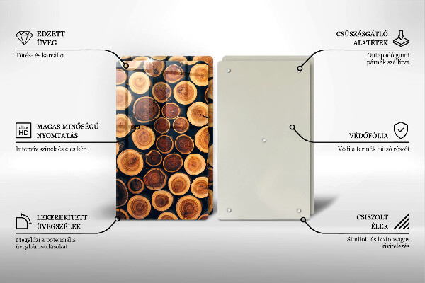 Steklena podloga za rezanje Leseni štori