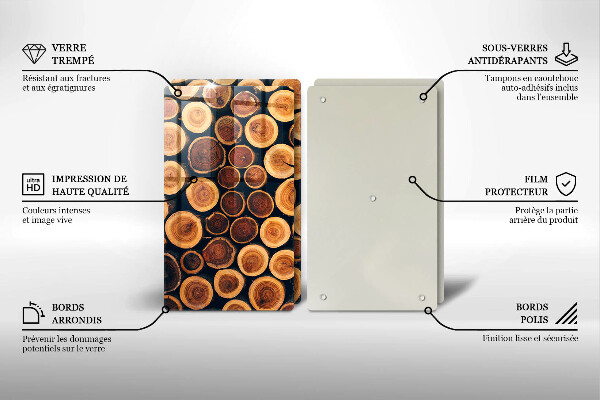 Steklena podloga za rezanje Leseni štori