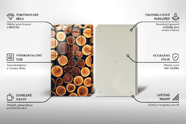 Steklena podloga za rezanje Leseni štori