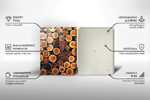 Steklena podloga za rezanje Leseni štori