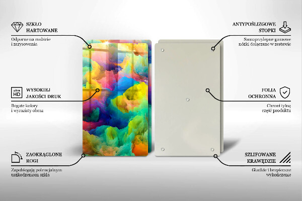 Steklena podloga za rezanje Barvita abstrakcija