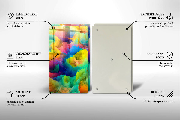 Steklena podloga za rezanje Barvita abstrakcija