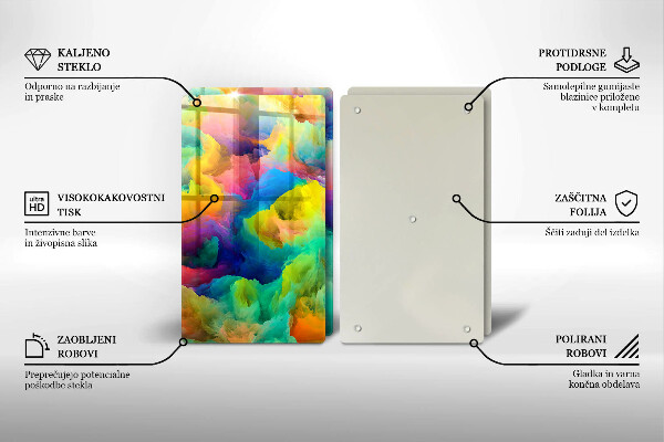 Steklena podloga za rezanje Barvita abstrakcija