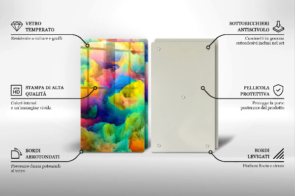 Steklena podloga za rezanje Barvita abstrakcija