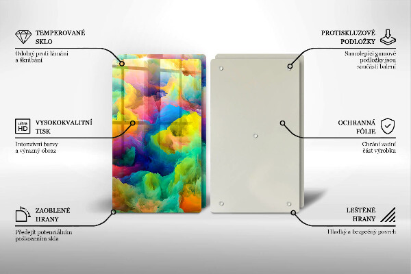 Steklena podloga za rezanje Barvita abstrakcija