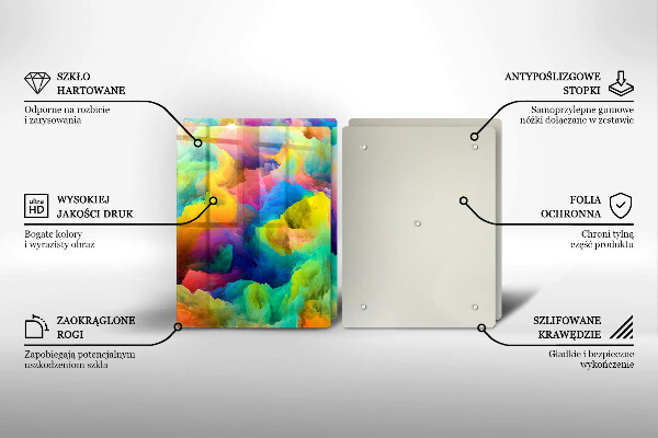 Steklena podloga za rezanje Barvita abstrakcija