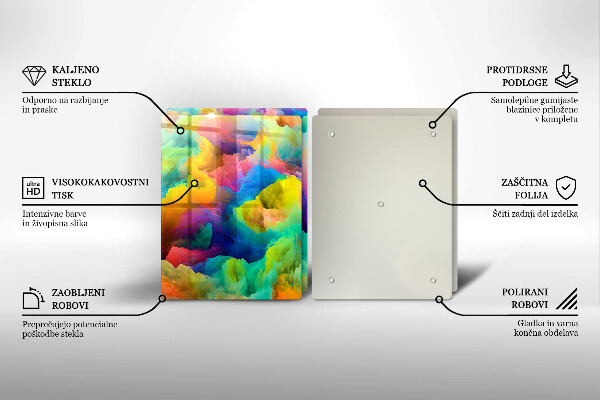 Steklena podloga za rezanje Barvita abstrakcija