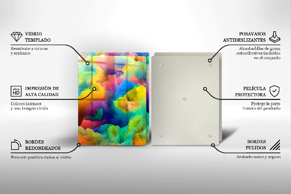 Steklena podloga za rezanje Barvita abstrakcija
