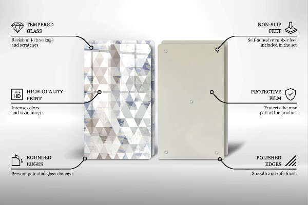 Steklena podloga za rezanje Vzorec trikotnikov