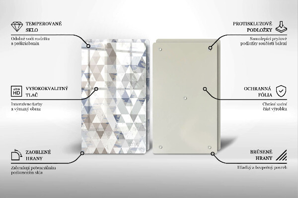 Steklena podloga za rezanje Vzorec trikotnikov