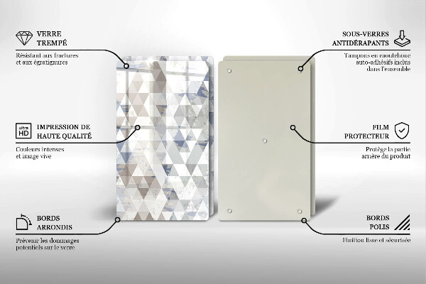 Steklena podloga za rezanje Vzorec trikotnikov