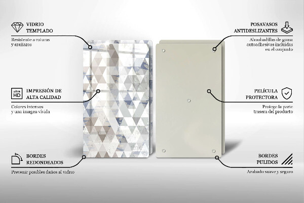 Steklena podloga za rezanje Vzorec trikotnikov