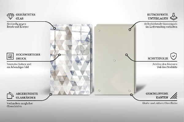 Steklena podloga za rezanje Vzorec trikotnikov