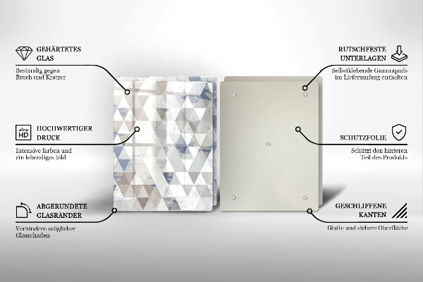 Steklena podloga za rezanje Vzorec trikotnikov