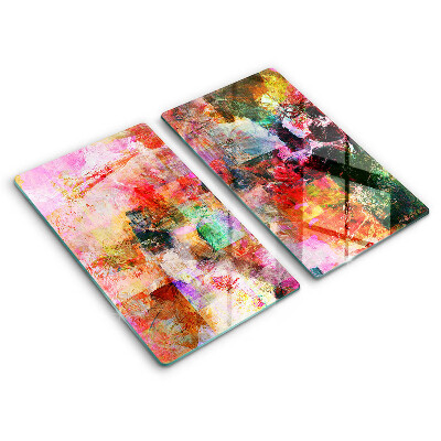 Steklena podloga za rezanje Barvna abstrakcija