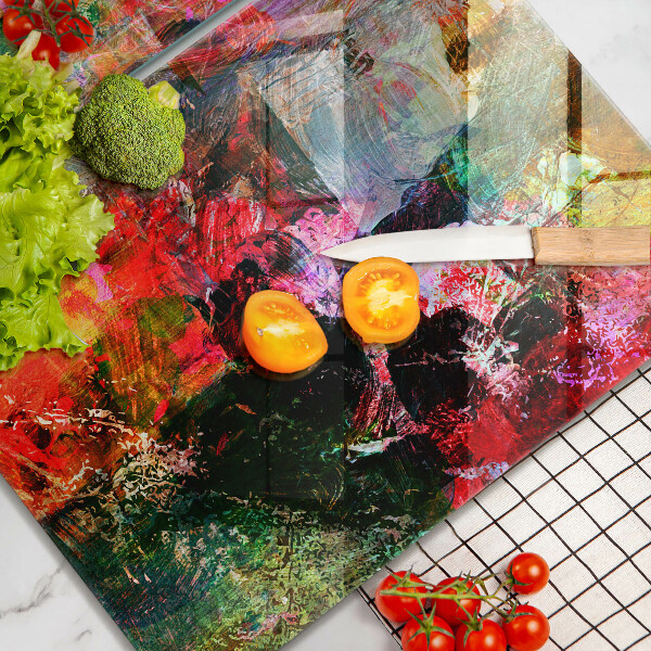 Steklena podloga za rezanje Barvna abstrakcija