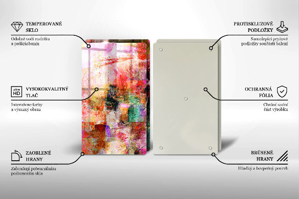 Steklena podloga za rezanje Barvna abstrakcija