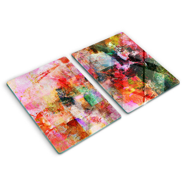 Steklena podloga za rezanje Barvna abstrakcija