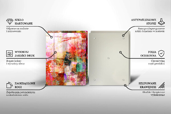 Steklena podloga za rezanje Barvna abstrakcija