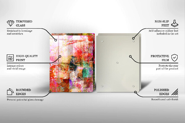 Steklena podloga za rezanje Barvna abstrakcija