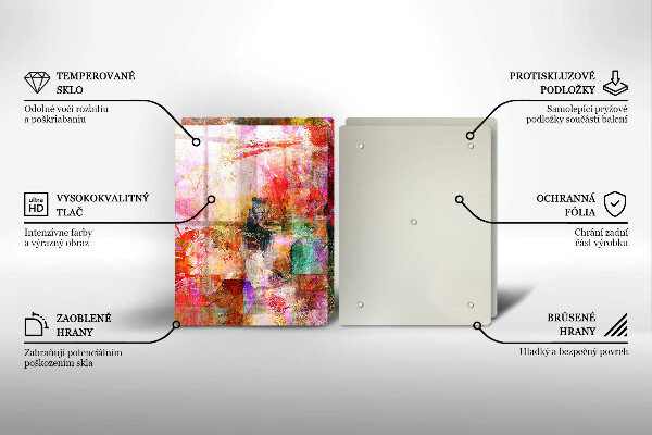 Steklena podloga za rezanje Barvna abstrakcija