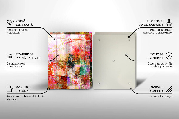 Steklena podloga za rezanje Barvna abstrakcija