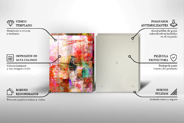 Steklena podloga za rezanje Barvna abstrakcija