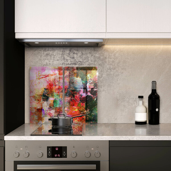 Steklena podloga za rezanje Barvna abstrakcija