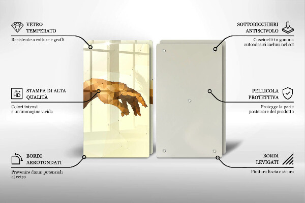 Steklena podloga za rezanje Stvarjenje Adamovih rok