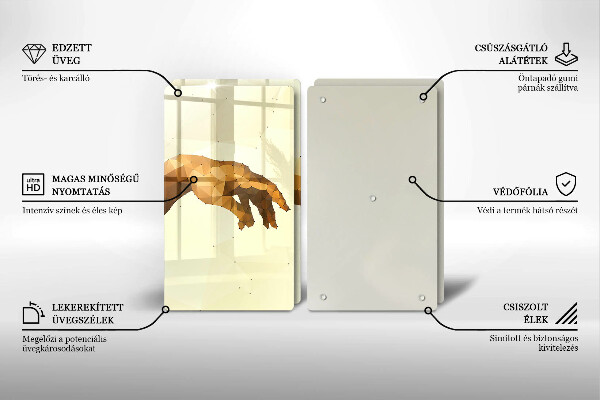 Steklena podloga za rezanje Stvarjenje Adamovih rok