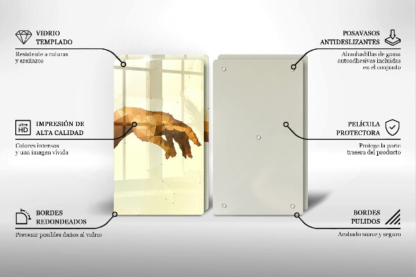 Steklena podloga za rezanje Stvarjenje Adamovih rok