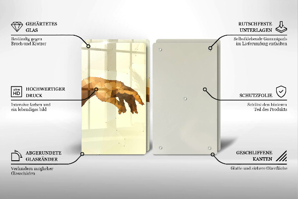 Steklena podloga za rezanje Stvarjenje Adamovih rok