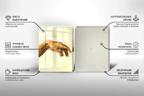 Steklena podloga za rezanje Stvarjenje Adamovih rok