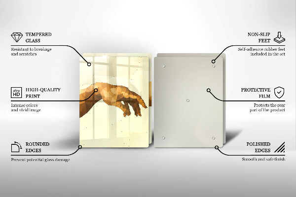 Steklena podloga za rezanje Stvarjenje Adamovih rok